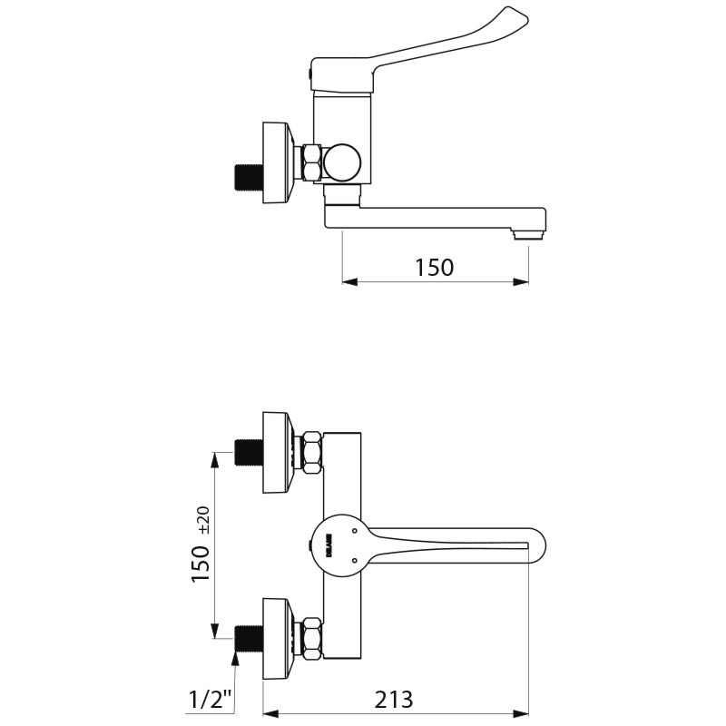 Mechanical basin mixer - scheme