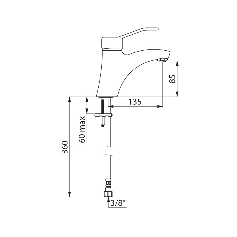 SECURITHERM EP pressure-balancing basin mixer - scheme