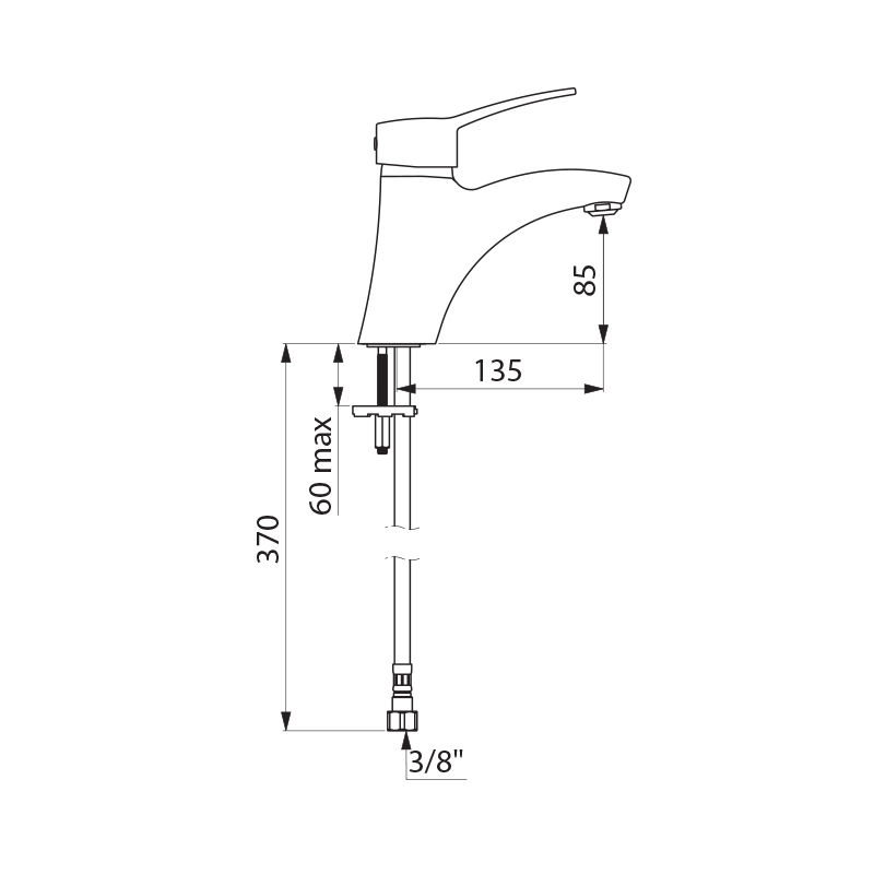 SECURITHERM EP pressure-balancing basin mixer - scheme
