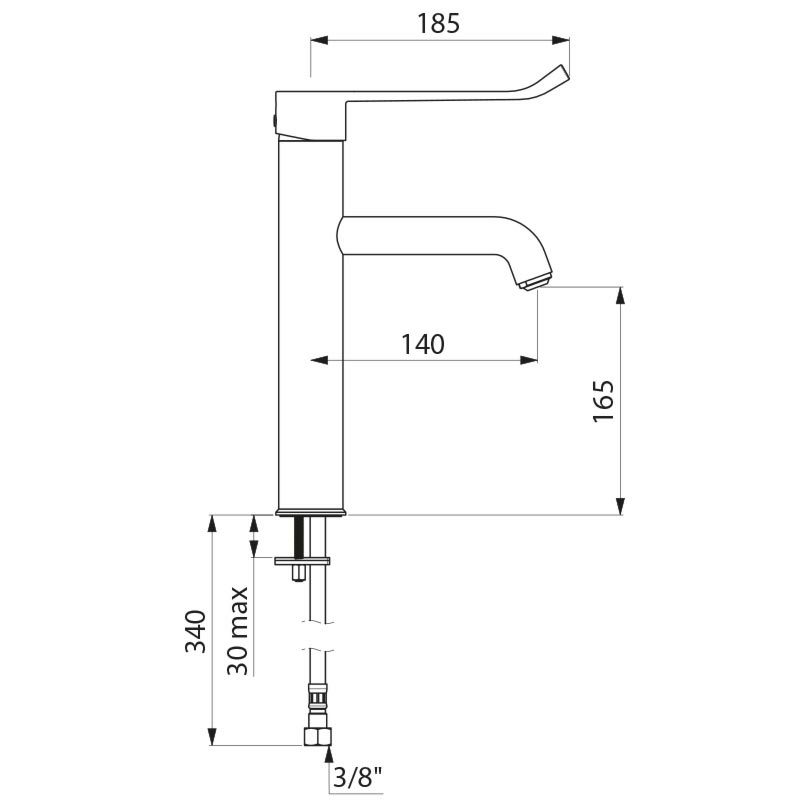 Mechanical mixer for basins - scheme