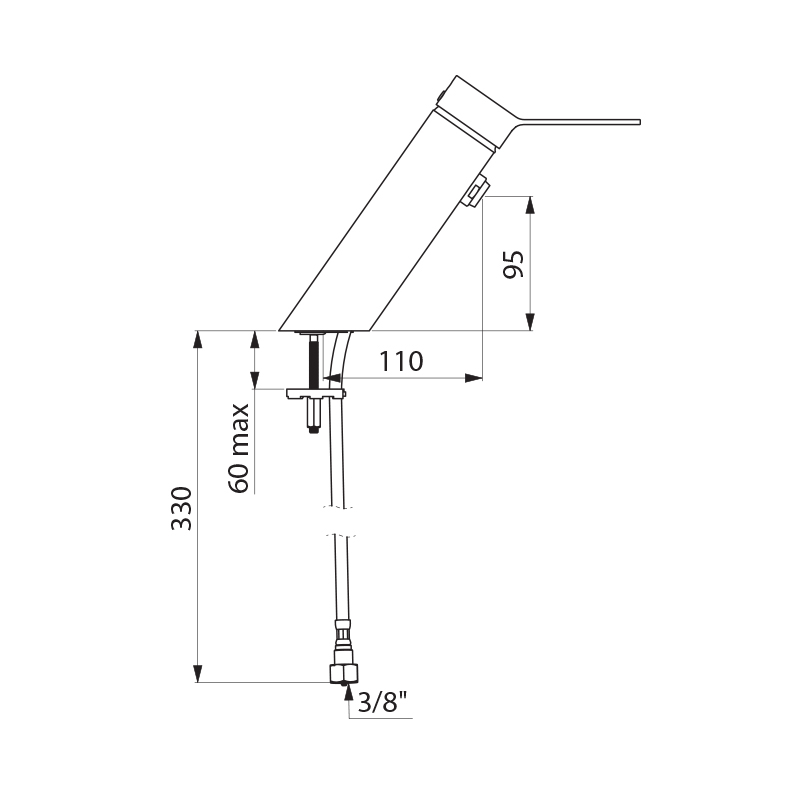 BIOSAFE mechanical basin mixer - scheme