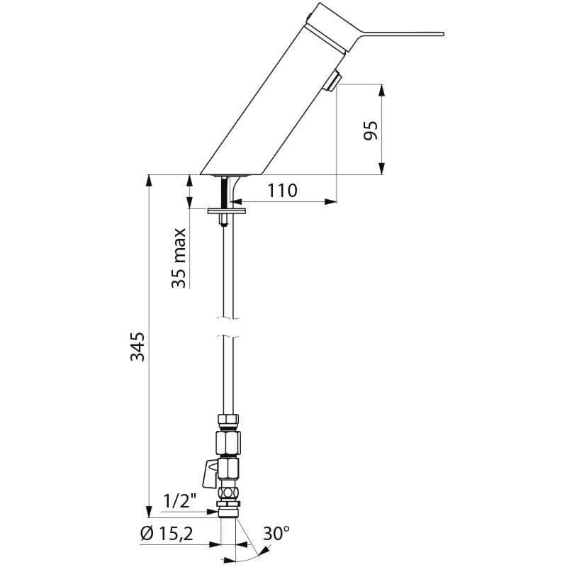 SECURITHERM EP BIOSAFE pressure-balancing basin mixer - scheme