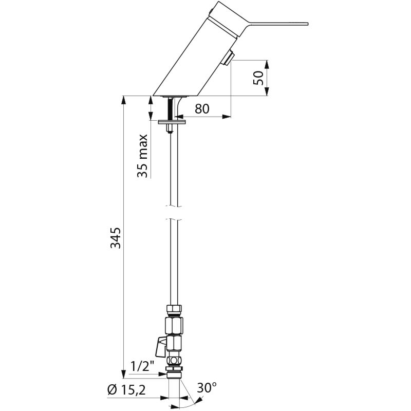 BIOSAFE mechanical basin mixer - scheme