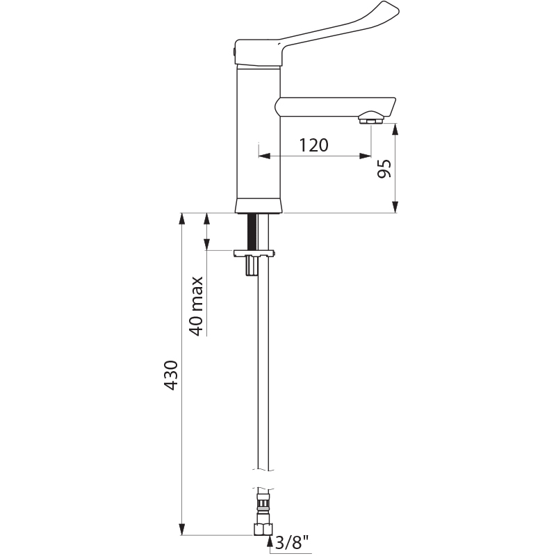Mechanical basin mixer - scheme