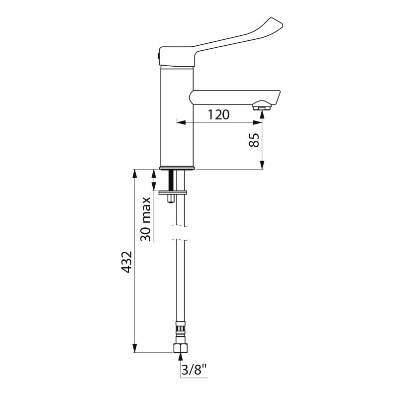 SECURITHERM EP pressure-balancing basin mixer - scheme