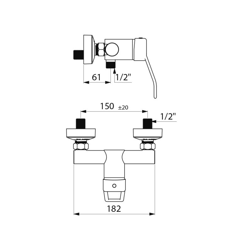 Securitouch mechanical shower mixer - scheme