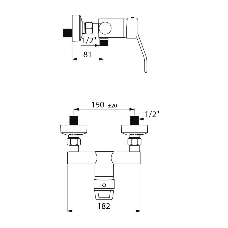 SECURITHERM EP pressure-balancing shower mixer - scheme