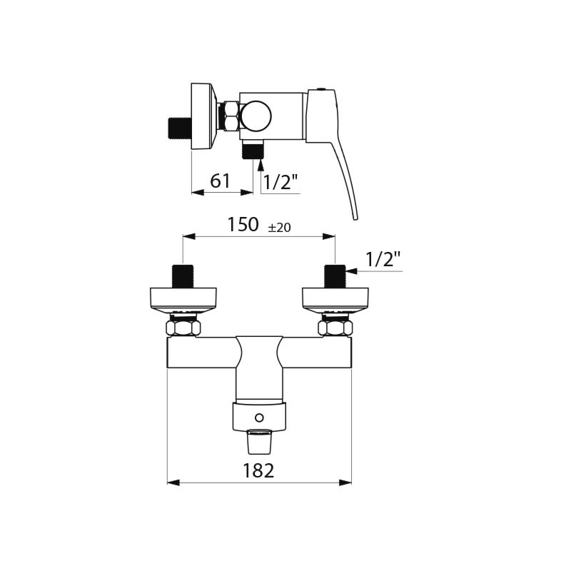 Securitouch mechanical shower mixer - scheme