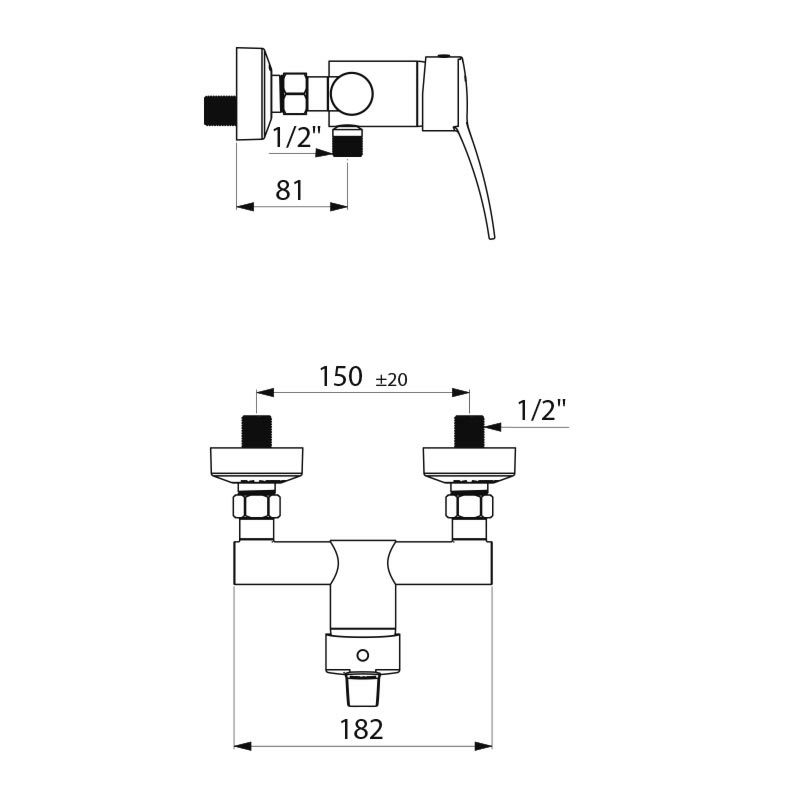 SECURITHERM EP pressure-balancing shower mixer - scheme