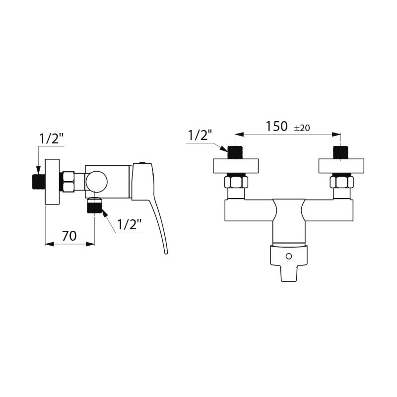 SECURITHERM EP pressure-balancing shower mixer - scheme