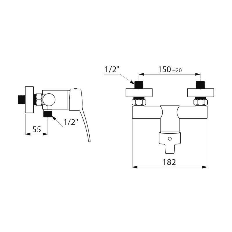 Securitouch mechanical shower mixer - scheme