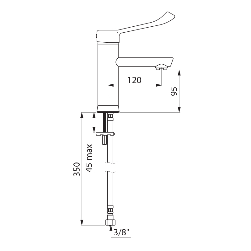 BIOCLIP mechanical basin mixer - scheme