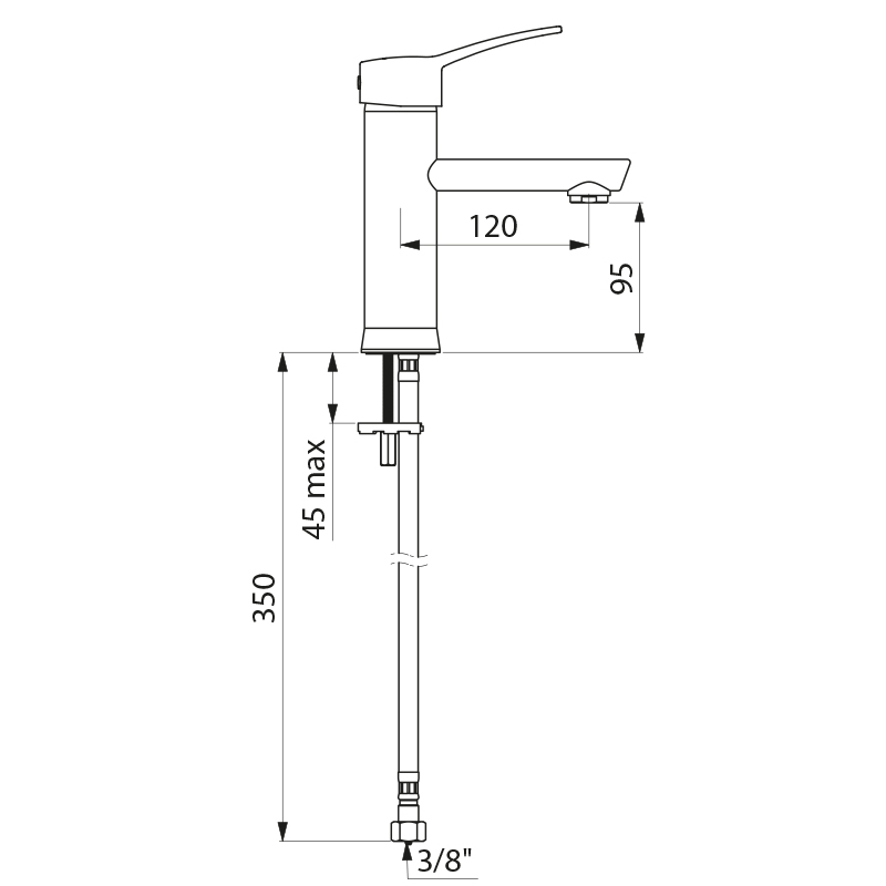 BIOCLIP mechanical basin mixer - scheme