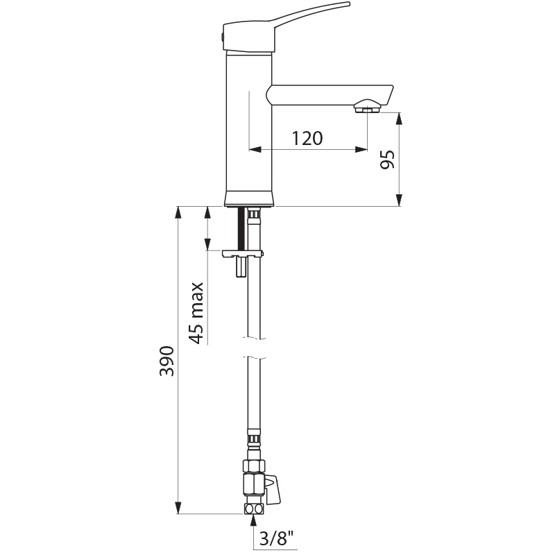 BIOCLIP mechanical basin mixer - scheme