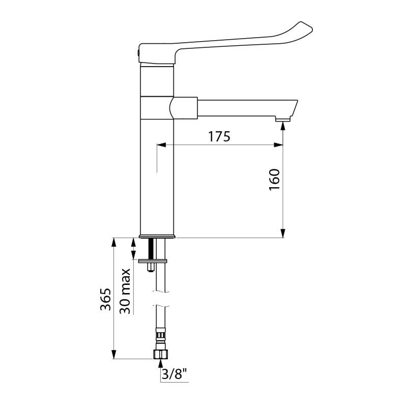 Mechanical basin mixer - scheme