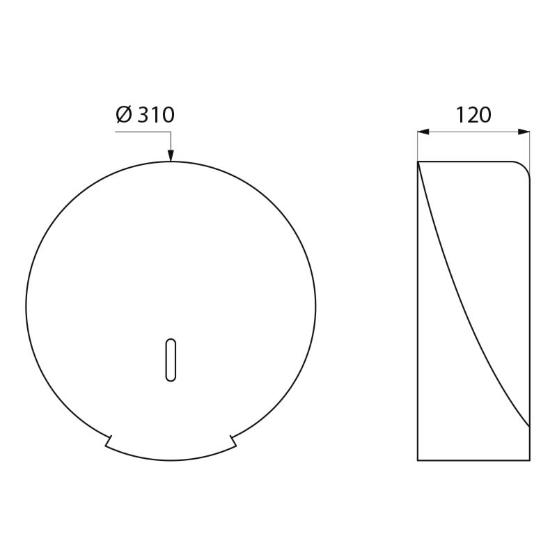 Jumbo toilet paper dispenser - 400m - scheme
