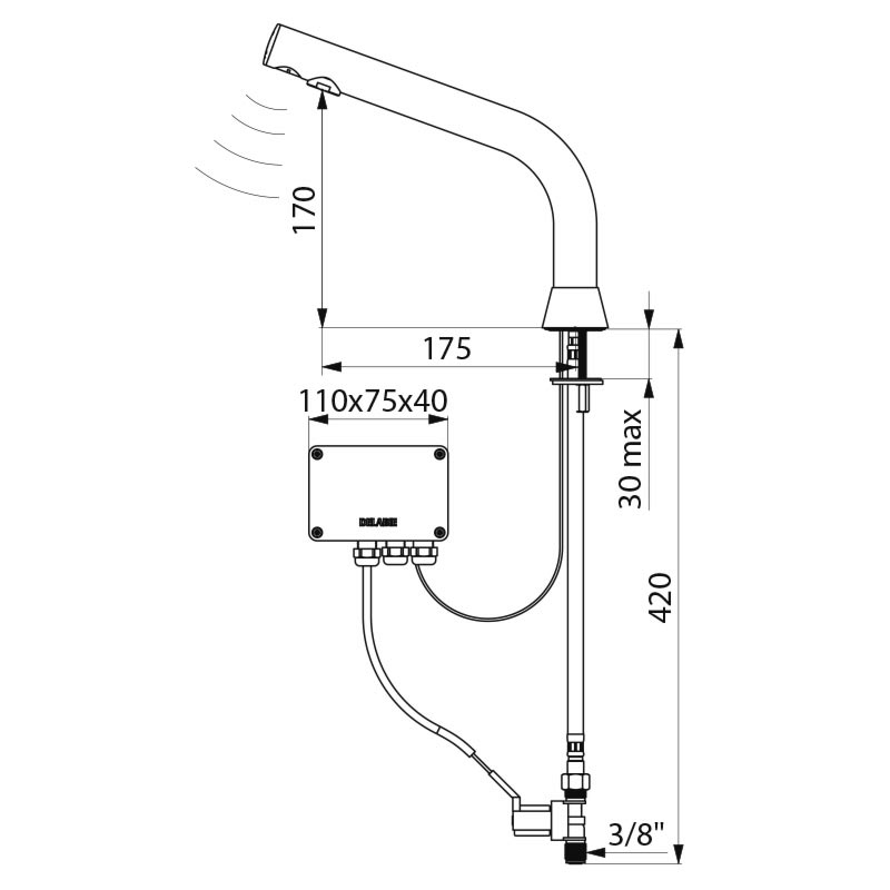 BLACK BINOPTIC electronic tap - scheme