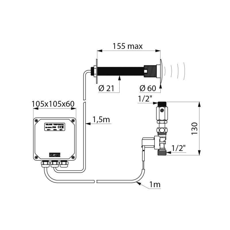TEMPOMATIC urinal valve - scheme