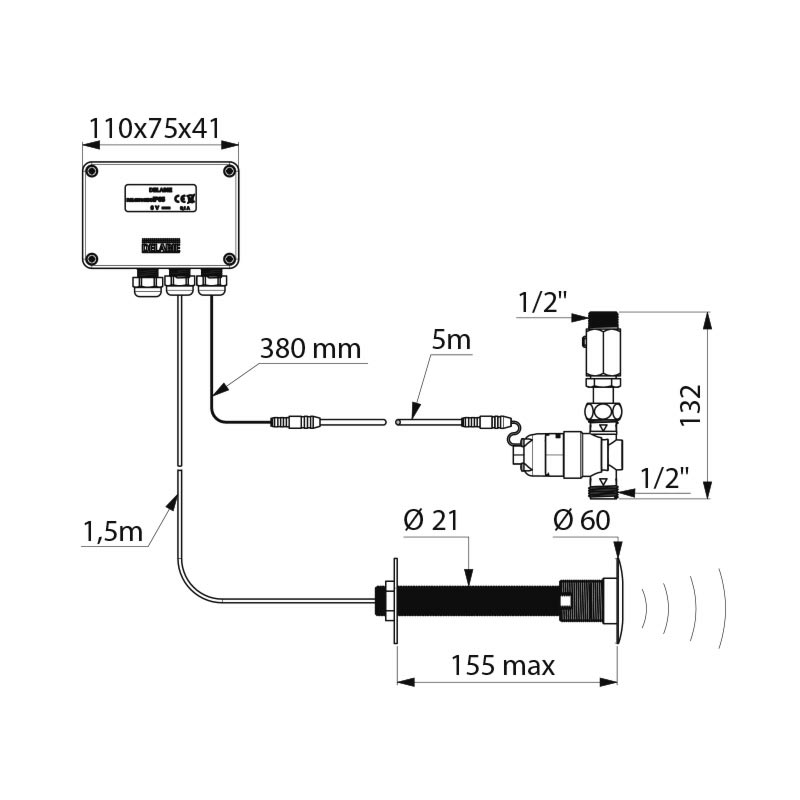 TEMPOMATIC urinal valve - scheme