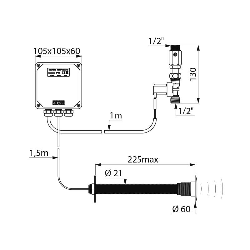TEMPOMATIC urinal valve - scheme