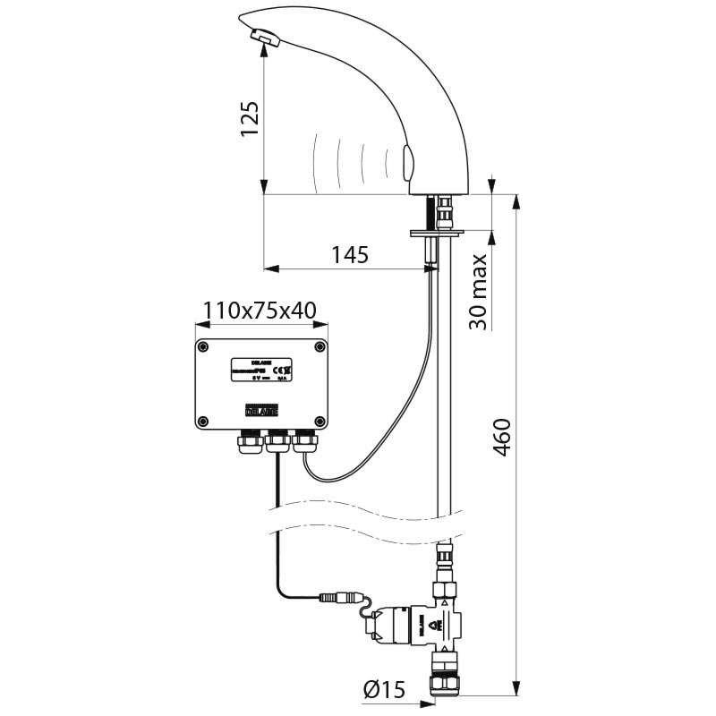 TEMPOMATIC 2 electronic tap - scheme