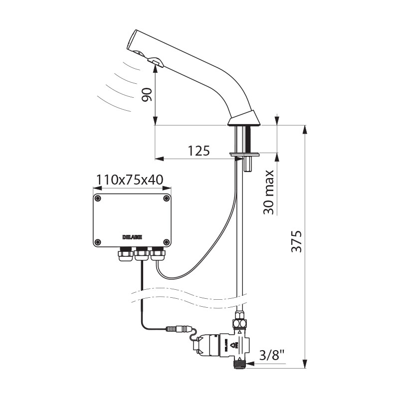 BLACK BINOPTIC electronic tap - scheme