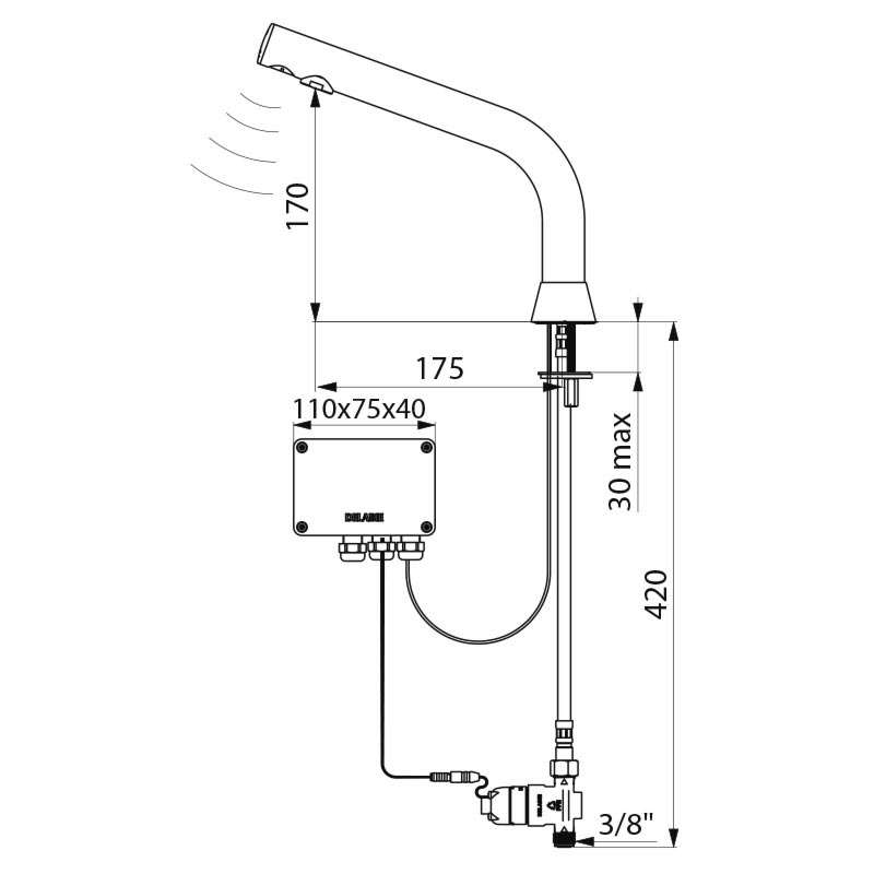 BLACK BINOPTIC electronic tap - scheme
