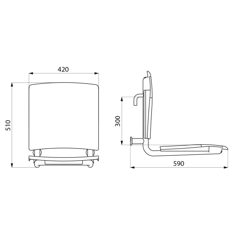 Comfort shower seat to hang on grab bars - scheme