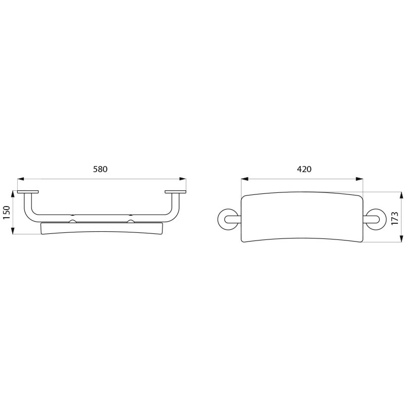 Comfort backrest for WCs - scheme