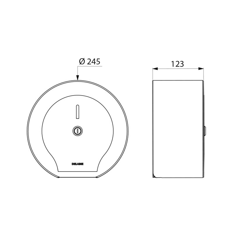 Small toilet roll holder - 200 m - scheme