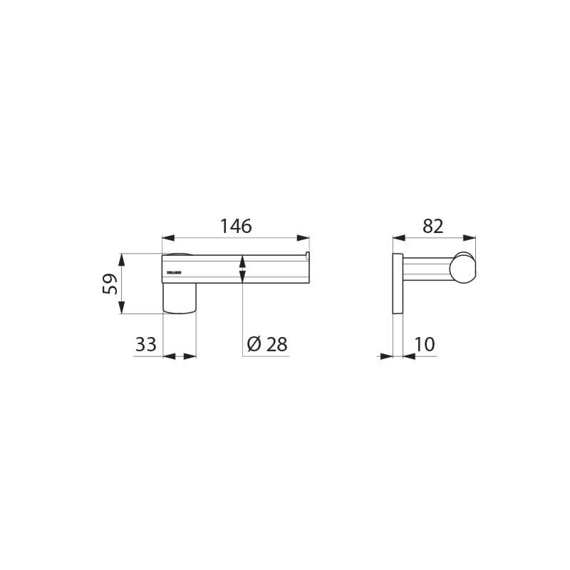 Be-Line¨ wall-mounted toilet roll holder - scheme