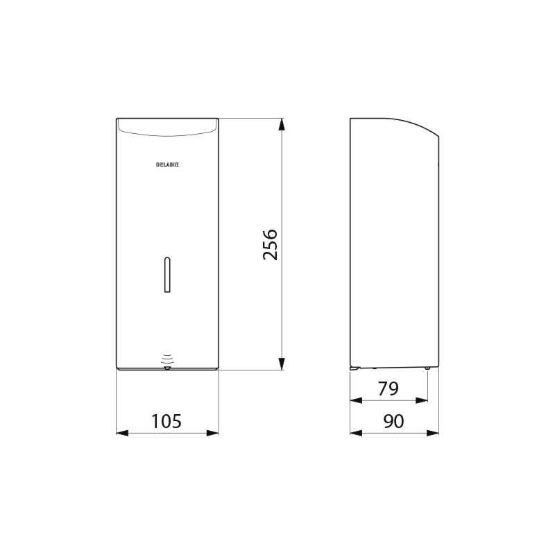 Wall-mounted electronic liquid soap dispenser, 1 litre - scheme
