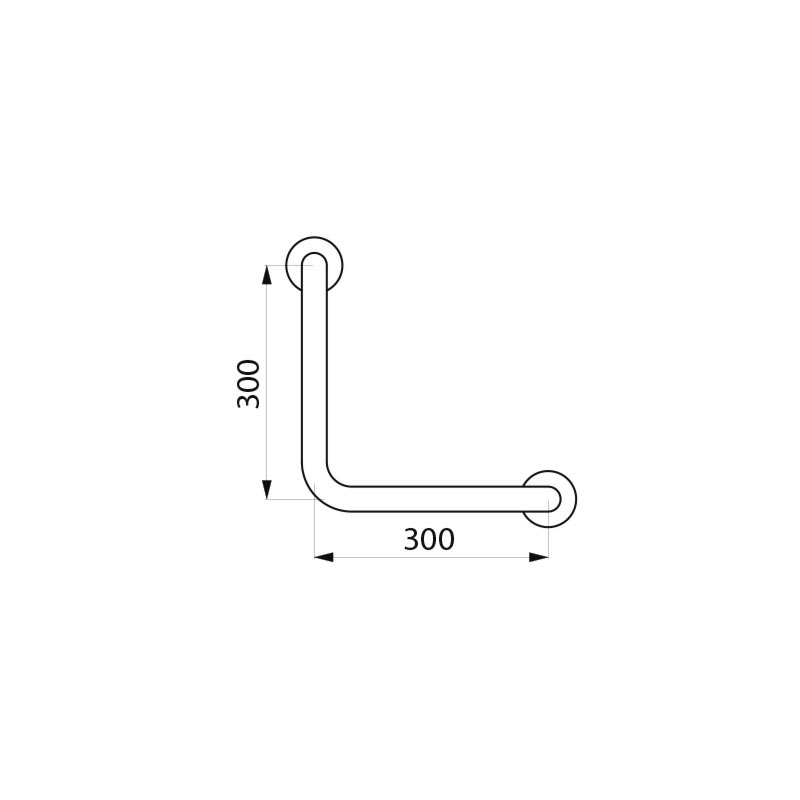 Angled grab bar 90¡, ¯ 32mm - scheme