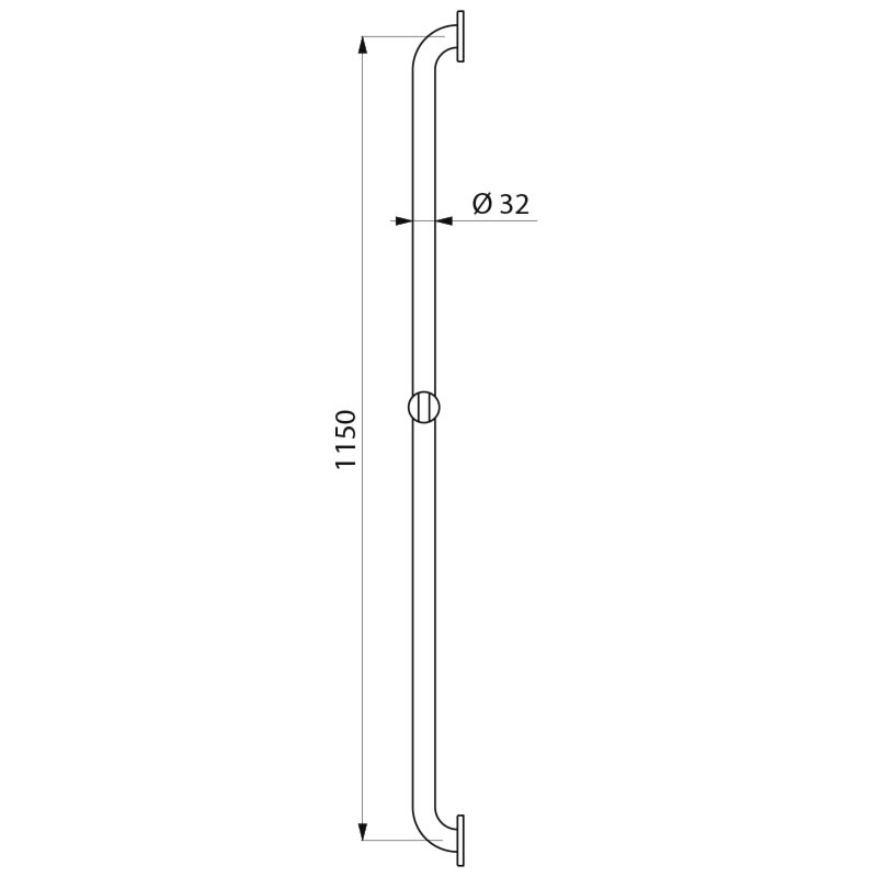 Upright shower bar, Ø 32mm with sliding shower head holder - scheme