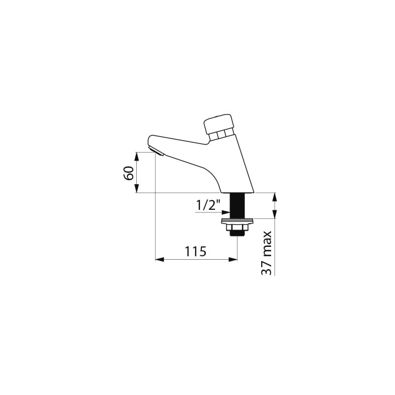 TEMPOSTOP 2 time flow tap - scheme