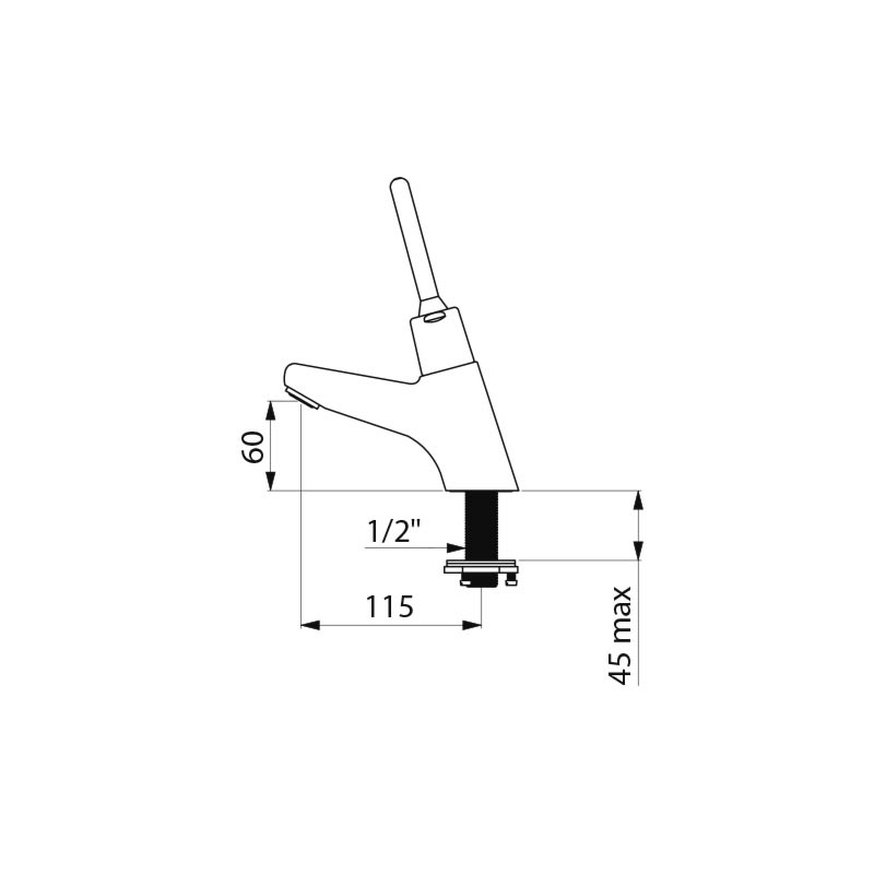 TEMPOSTOP 2 time flow tap - scheme