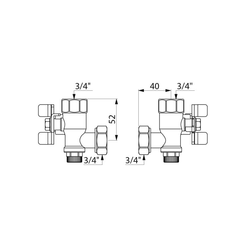 Angled isolating valve - scheme