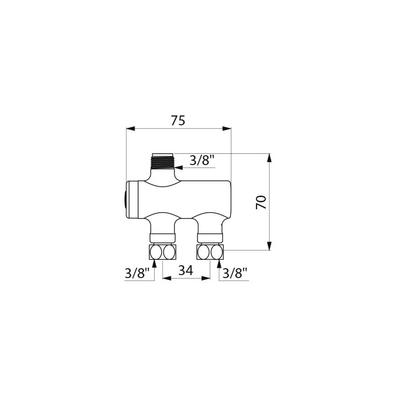 PREMIX NANO thermostatic mixing valve - scheme