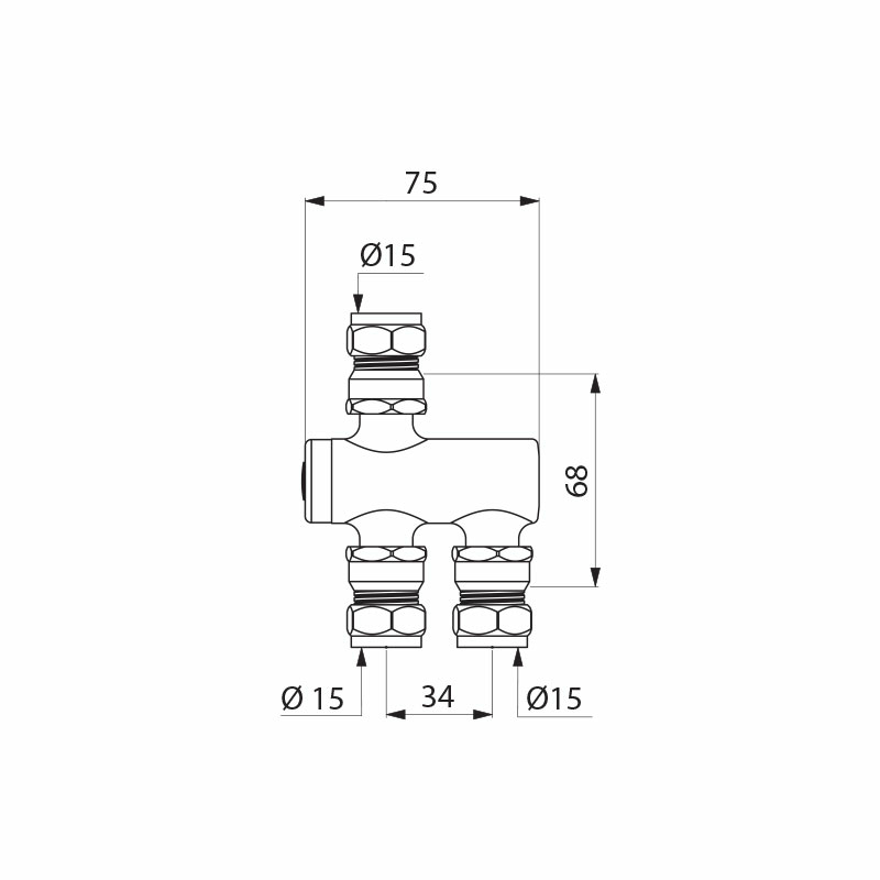 PREMIX NANO thermostatic mixing valve - scheme
