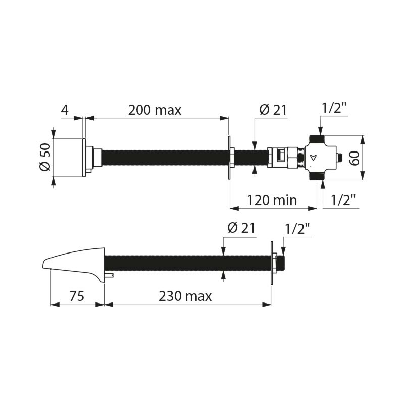 TEMPOSTOP time flow tap - scheme