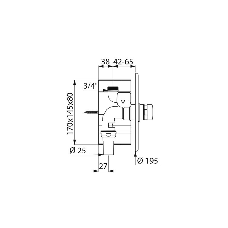 TEMPOFLUX 1 direct flush valve - scheme