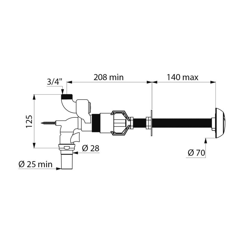 TEMPOFLUX 2 direct flush valve - scheme