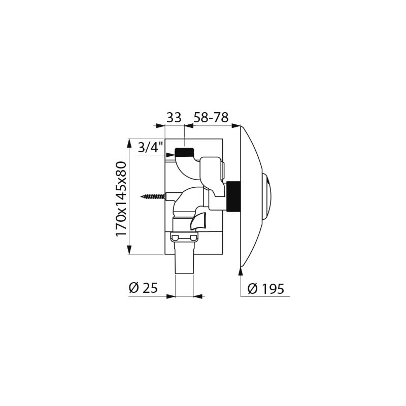 TEMPOFLUX 2 direct flush valve - scheme