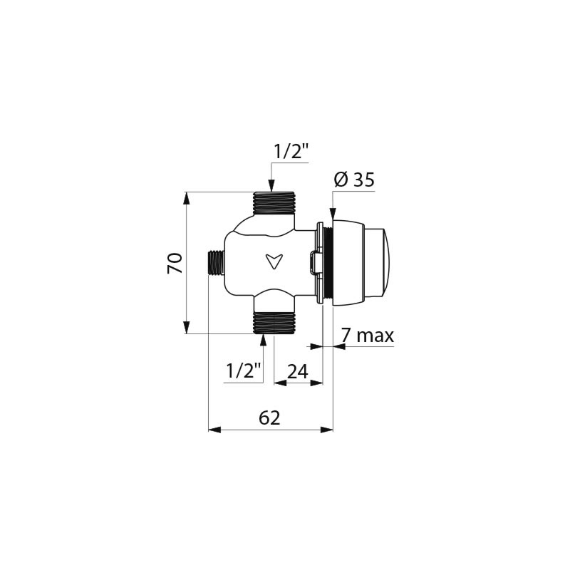TEMPOSOFT 2 time flow urinal valve - scheme