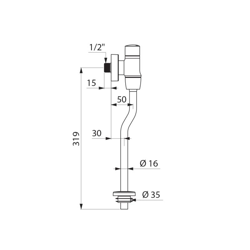 TEMPOFLUX time flow urinal valve - scheme