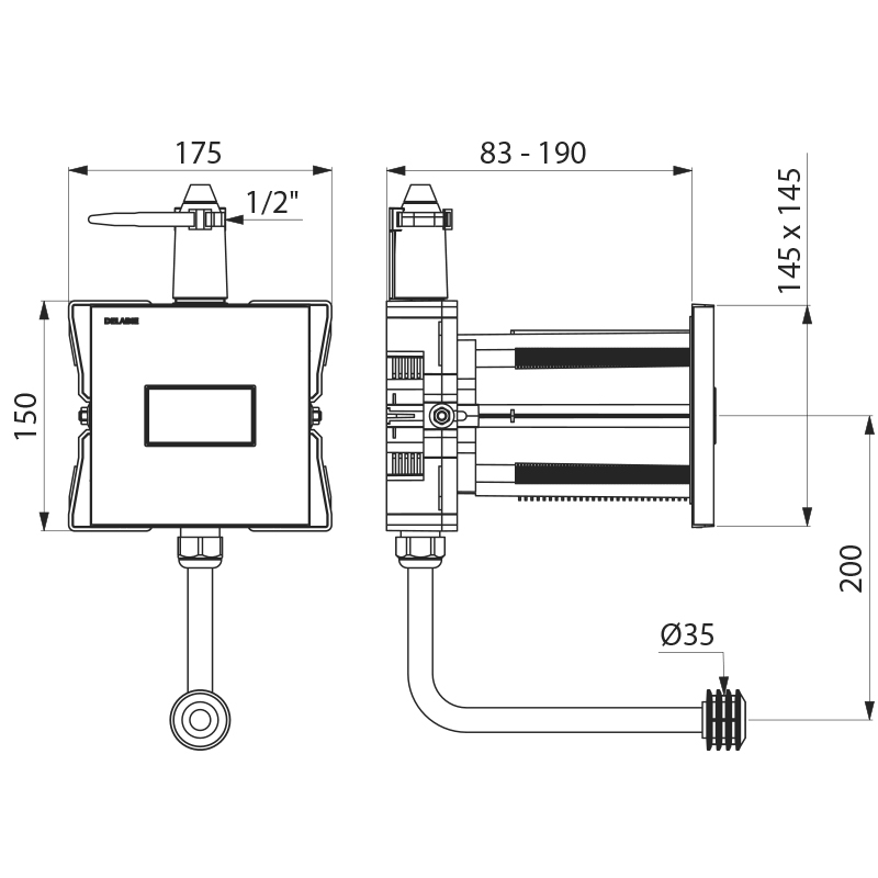 TEMPOFLUX urinal valve - scheme