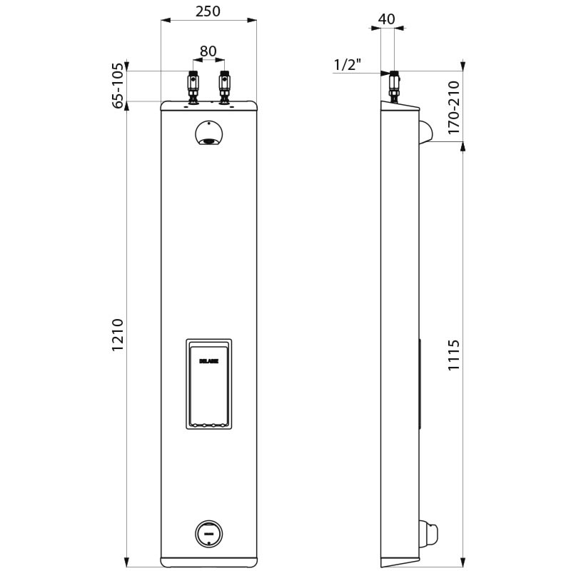 TEMPOMIX shower panel - scheme