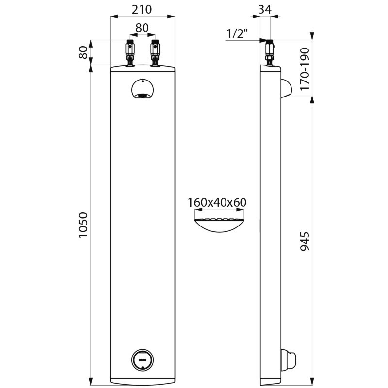 TEMPOMIX shower panel - scheme