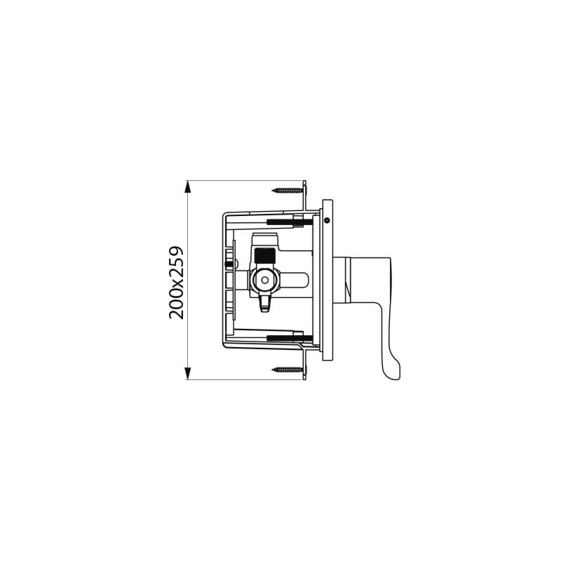 Recessed sequential thermostatic shower mixer - scheme