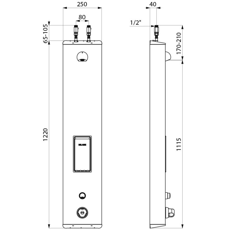 SECURITHERM shower panel - scheme